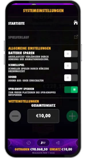 Systemeinstellungen Menü